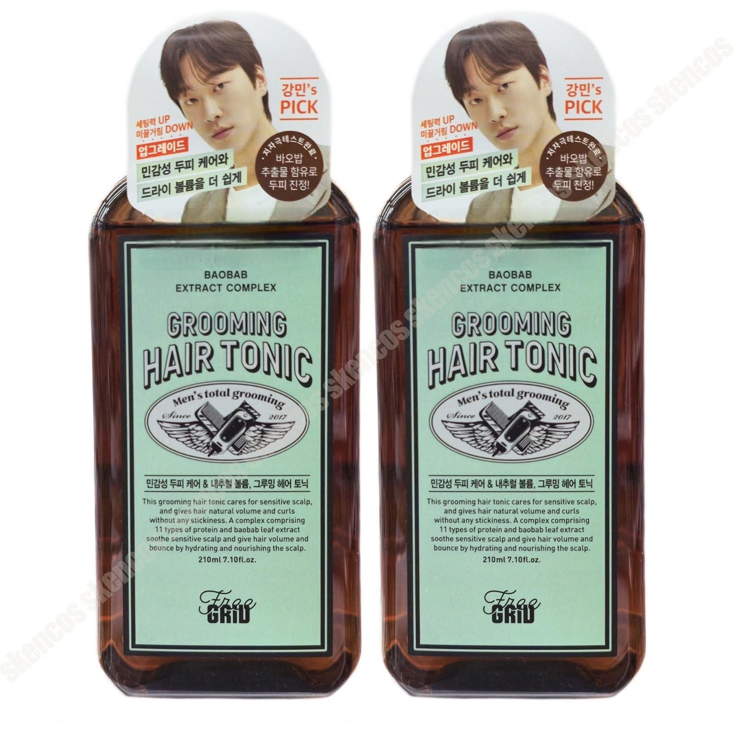 Freegrid Grooming Hair Tonic 210ml/Sensitive scalp care+Curl Cream 110ml/Men