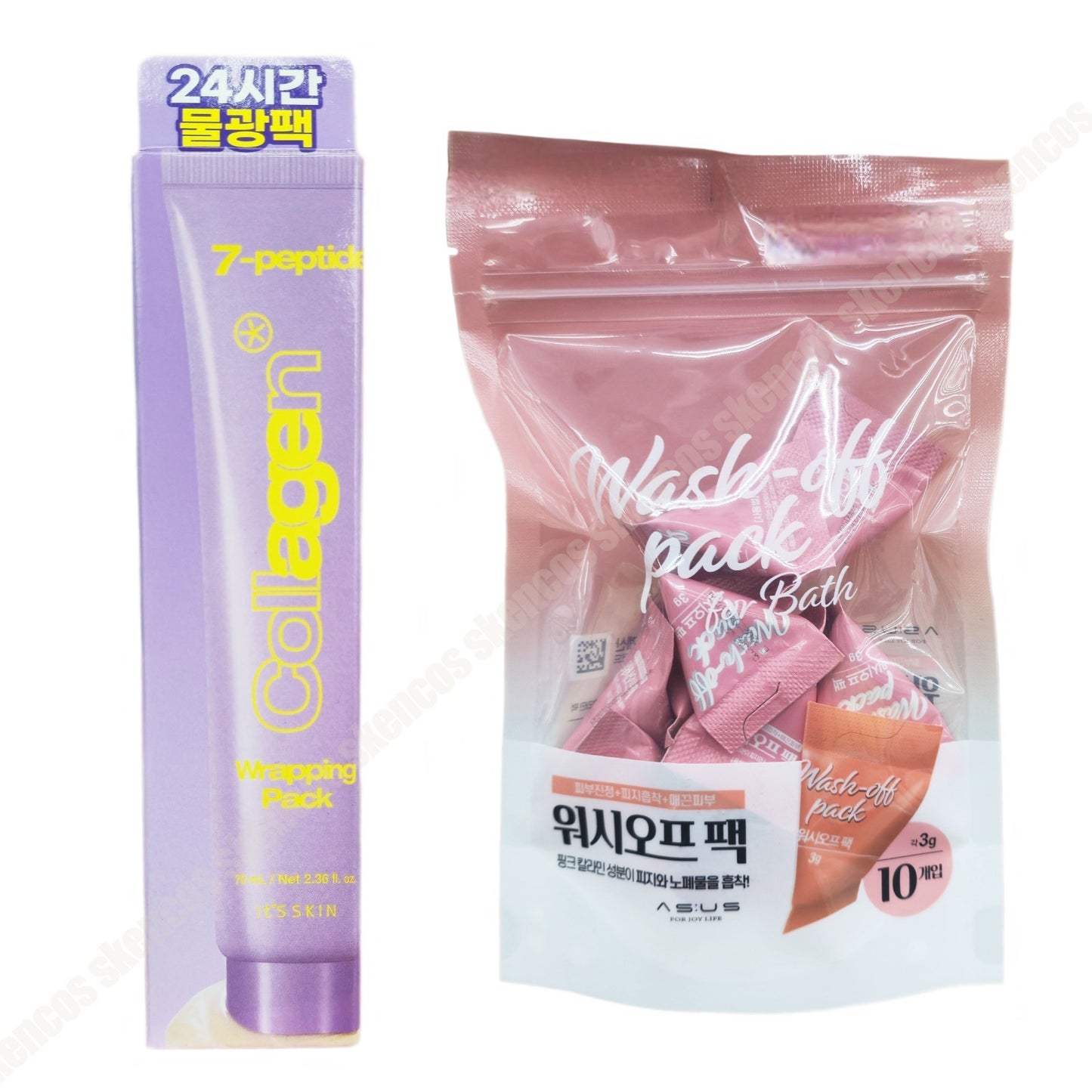 It's Skin Seven Peptide Collagen Wrapping Pack 70ml/Peel Off+Wash Off Pack 10ea