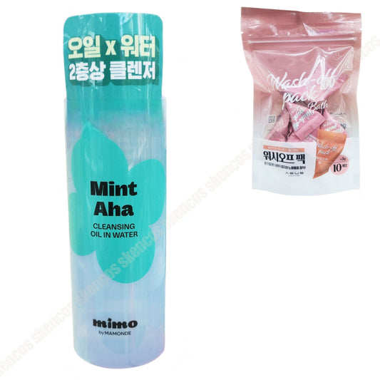 MIMO by MAMONDE Mint-AHA Cleansing Oil in Water 100ml + Wash Off Pack 10ea/Sebum
