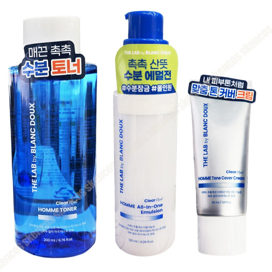 The LAB by Blanc Doux Clear Hyal Homme Toner+All-in-One Emulsion+Tone Up Cream