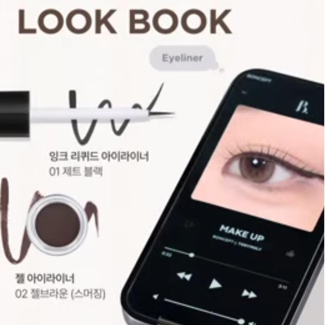 Boncept Ink Liquid Eyeliner Jet Black+Gel Eyeliner Gel Black/Waterproof-Mild