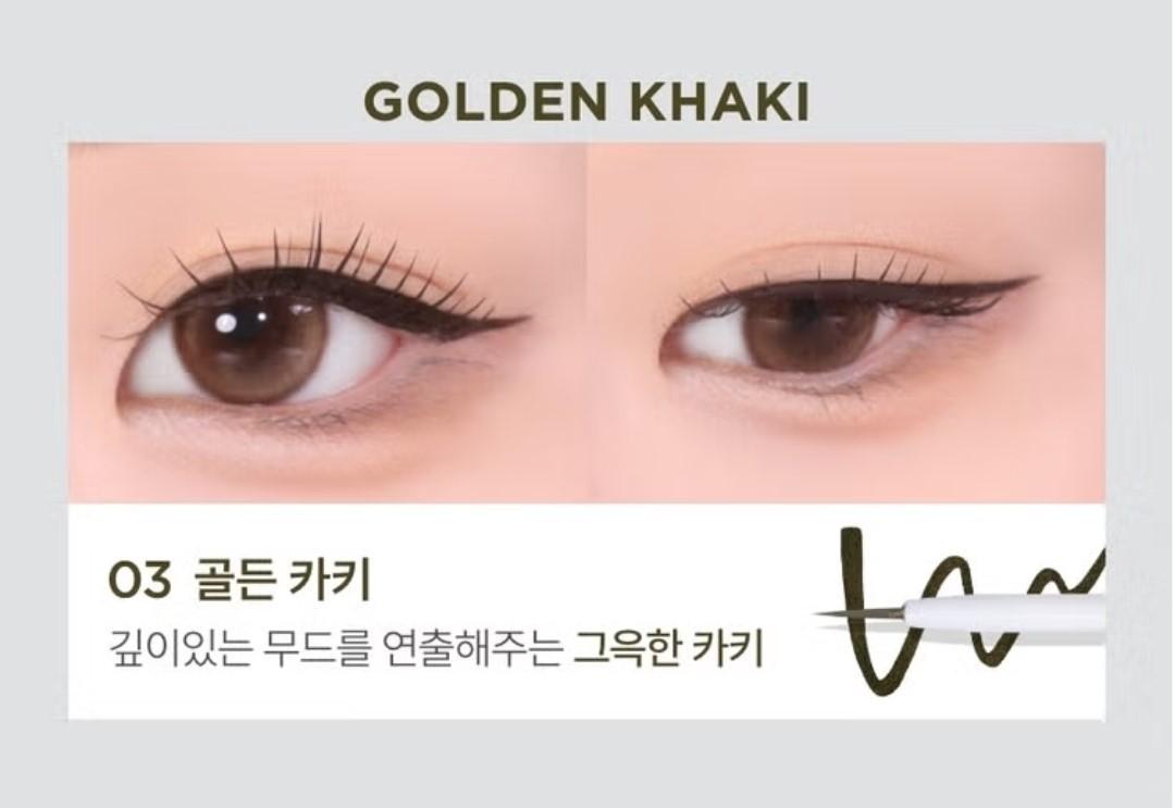 Boncept Ink Liquid Eyeliner GOLDEN KHAKI+Gel Eyeliner PEARL BROWN-Waterproof