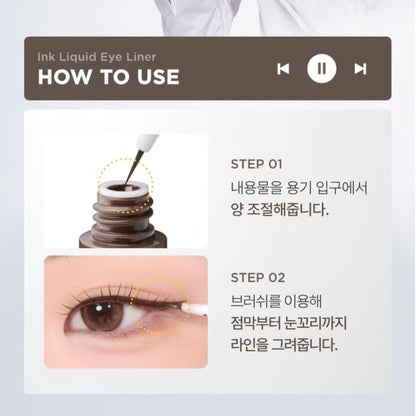 Boncept Ink Liquid Eyeliner GOLDEN KHAKI+Gel Eyeliner PEARL BROWN-Waterproof