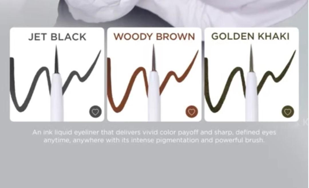 Boncept Ink Liquid Eyeliner GOLDEN KHAKI+Gel Eyeliner PEARL BROWN-Waterproof