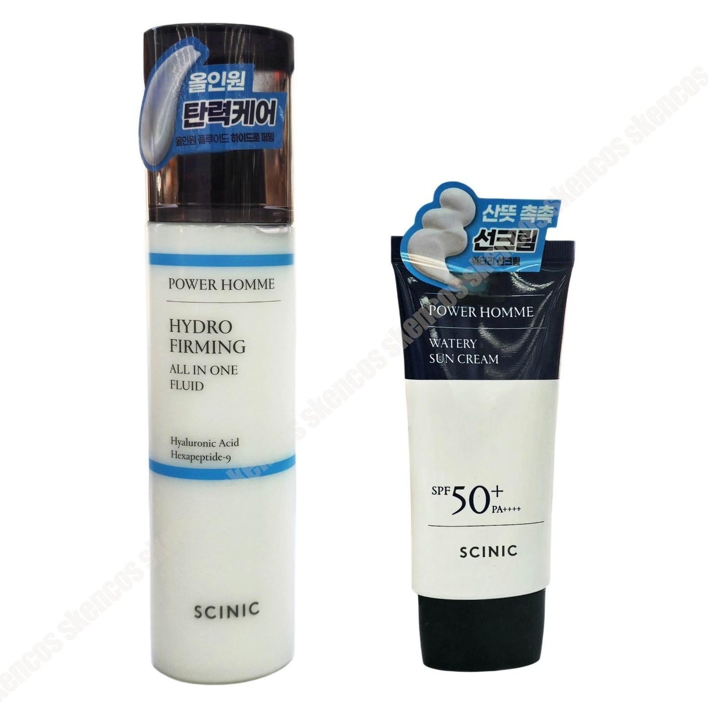 SCINIC Power Homme Hydro Firming All In One Fluid 5 oz+Watery Sun Cream 1.69 oz