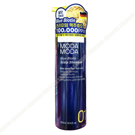 MODAMODA Blue Biotin Scalp Shampoo 300ml-9 Free-Hair Loss-Mild
