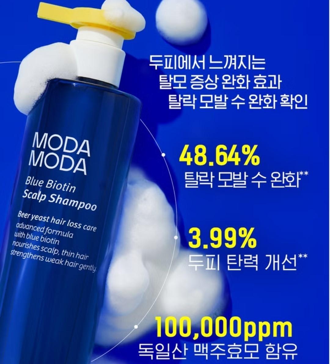 MODAMODA Blue Biotin Scalp Shampoo 300ml-9 Free-Hair Loss-Mild