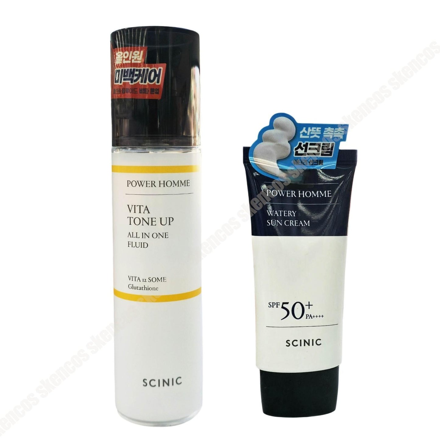 SCINIC Power Homme Vita Tone Up All-in-One Fluid 5 oz+Watery Sun Cream 1.69 oz