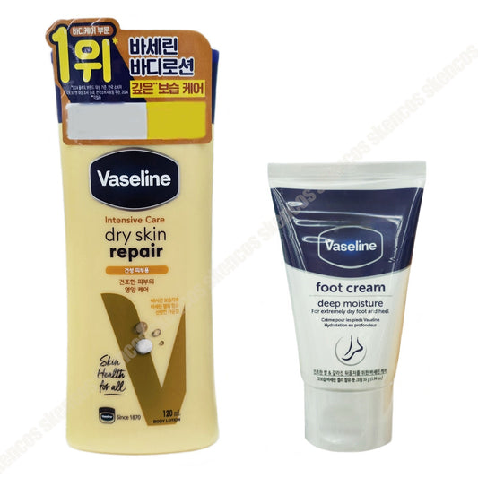 Vaseline Intensive Care Dry Skin Repair Lotion 120ml + Foot Cream 55ml/Moisture