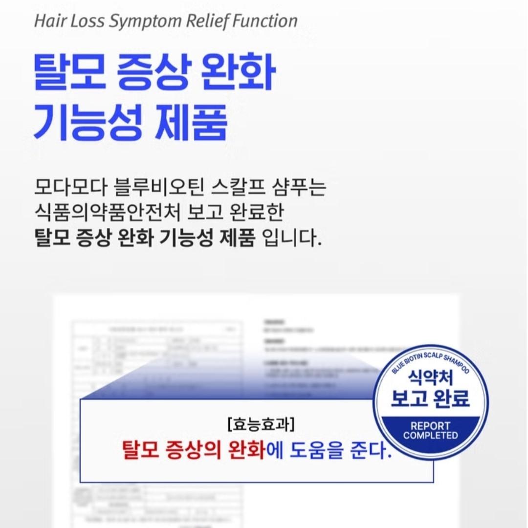 MODAMODA Blue Biotin Scalp Shampoo 300ml+ Bubble Mask 50ml-Hair Loss/Dry Hair