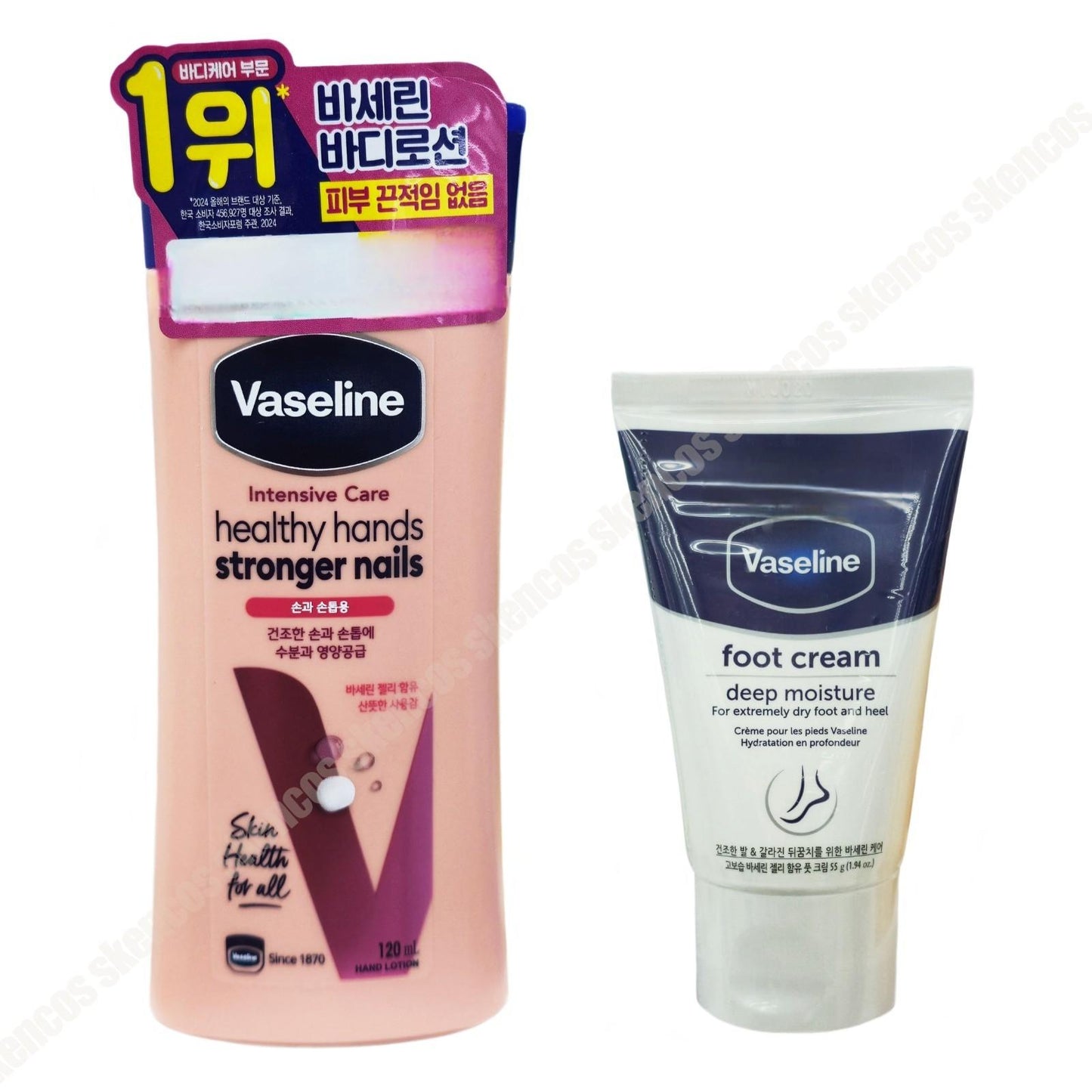 Vaseline Intensive Care Hand and Stronger Nail Lotion 120ml + Foot Cream 55ml