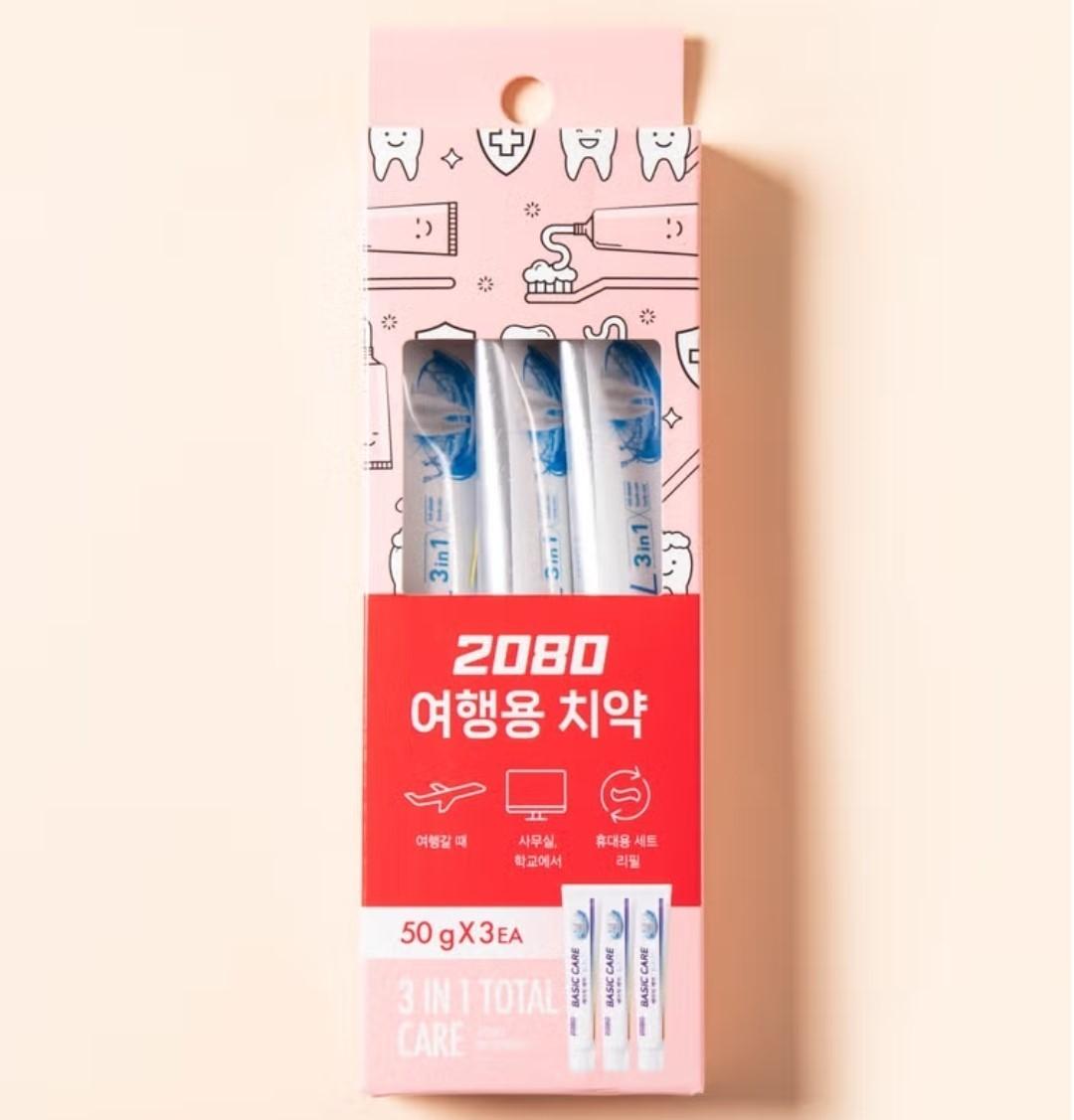 2080 Travel Toothpaste 50g 3pack+Kundal Rich Perfume Dry Shampoo-No Wash FREEZIA