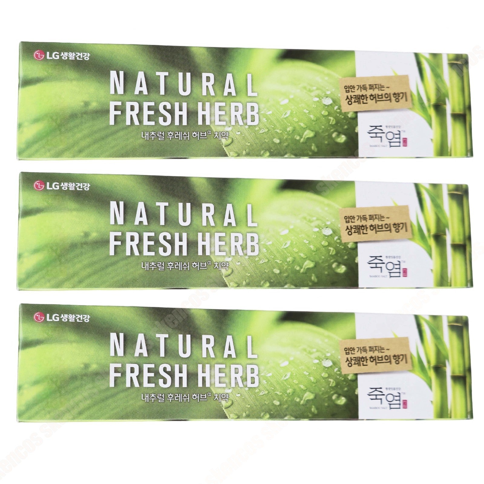 LG Healthcare Bamboo Salt Natural Fresh Herb Alpha Toothpaste (130 gx 3EA) Korea