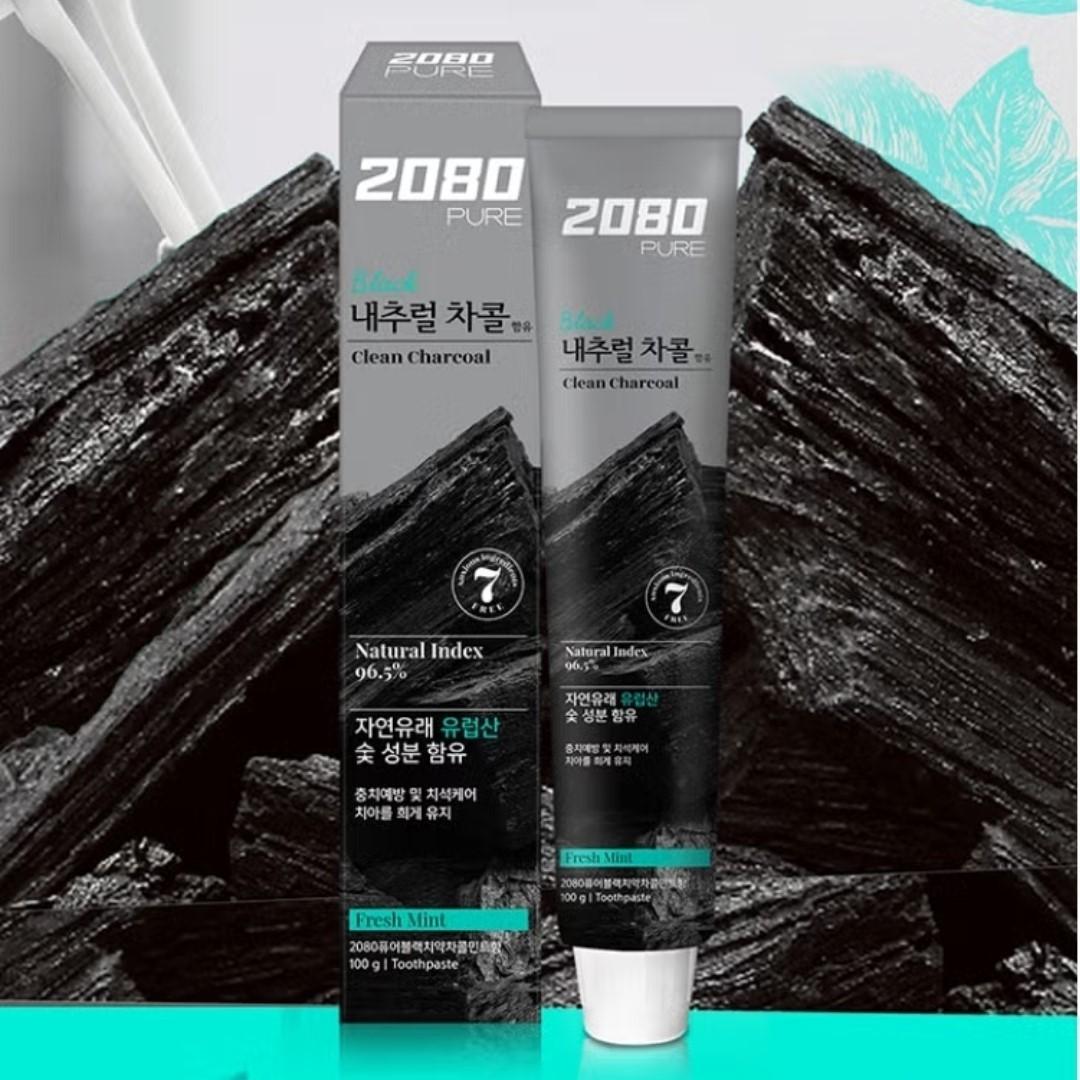 3EA Aekyung 2080 Pure Toothpaste Charcoal Mint/Crystal Mint/Baking Soda/Korea