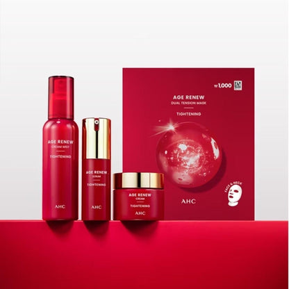 AHC Age Renew Serum Tightening 25ml+Cream 50ml-Antiaging-Wrinkle-Glow&Elasticity