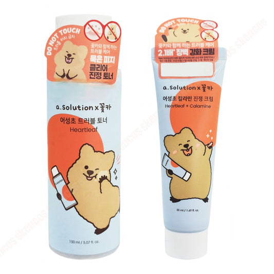 a.solution Heartleaf Trouble Toner 5.07 oz.+Cream 1.69 oz./Sebum/Acne/Red Skin