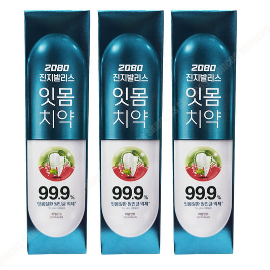 3EA Aekyung 2080 Gingivalis Gum Toothpaste 90g x 3-Blood-Herbal Mint  /Korea