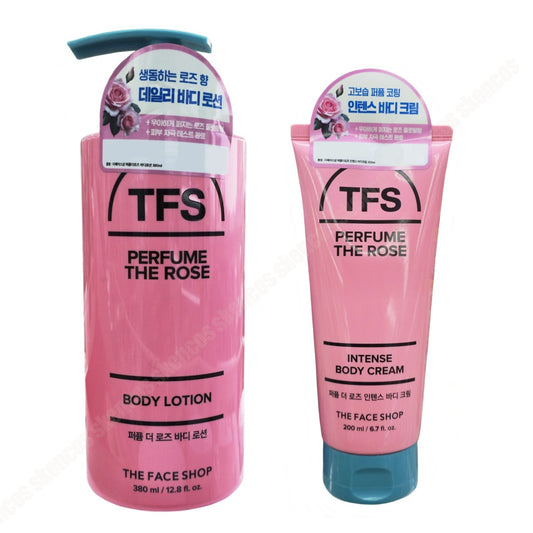 TFS Perfume The Rose Body Lotion+Intense Body Cream-Korea THE FACE SHOP moisture