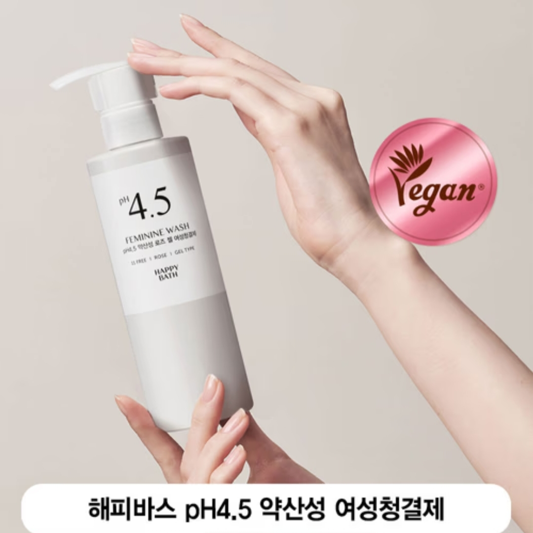 Happy Bath pH4.5 Feminine Wash+GOODFEEL® Organic 100% Pure Cotton Panty Liners