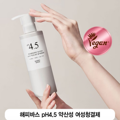 Happy Bath pH4.5 Feminine Wash+GOODFEEL® Organic 100% Pure Cotton Panty Liners