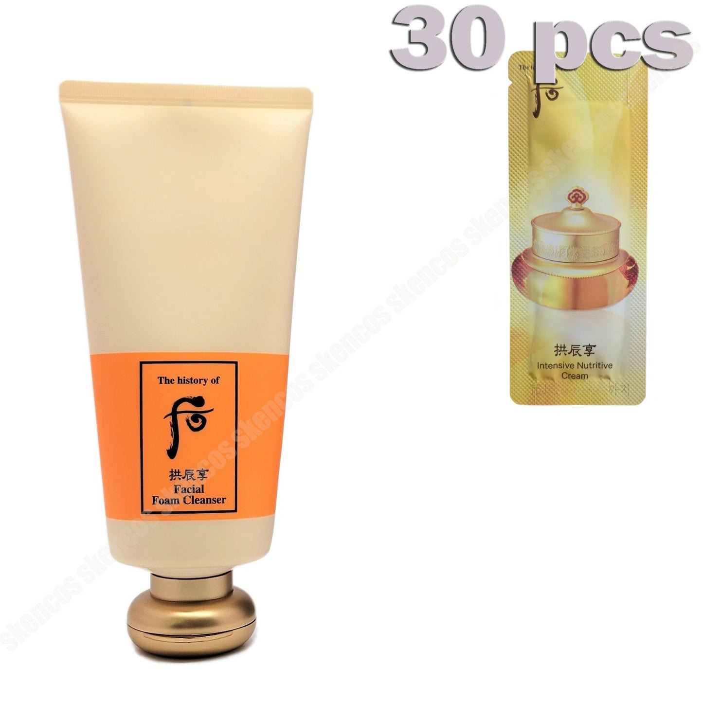 The History of Whoo Gongjinhyang Foam Cleanser 180ml+Intensive Cream 30EA/1 oz