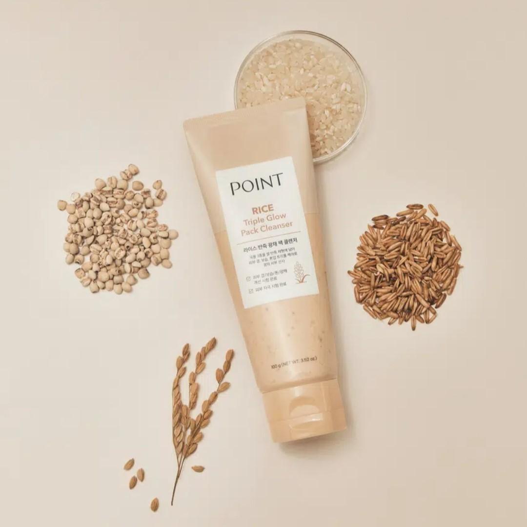 POINT Rice Deep Melting Cleansing Balm+Triple Glow Pack Cleanser/Vegan/Sensitive IP