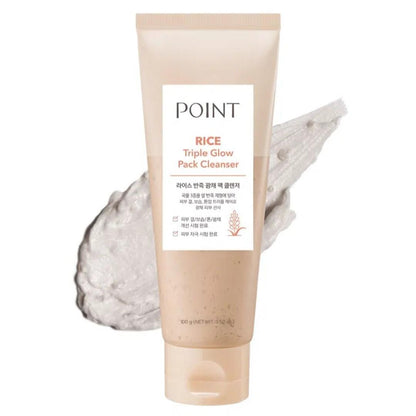 POINT Rice Deep Melting Cleansing Balm+Triple Glow Pack Cleanser/Vegan/Sensitive IP