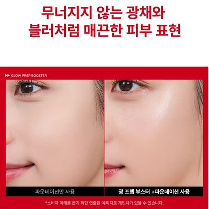 ZOOM BY JUNG SAEM MOOL Glow Prep Booster +Dewy Fit Spatula Foundation 21 N UV BP