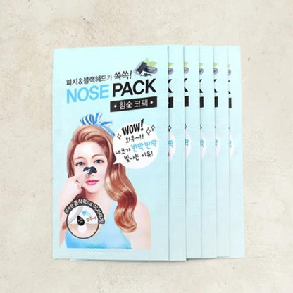 Oak Charcoal Nose Pack 6 Sheets x 3 Pack-Exfoliate-White/Blackhead-Sebum