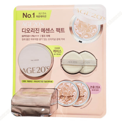 AGE 20's The Origin Essence Pact Cas+Refill 2EA /Glow/Foundation/Yellow Skin