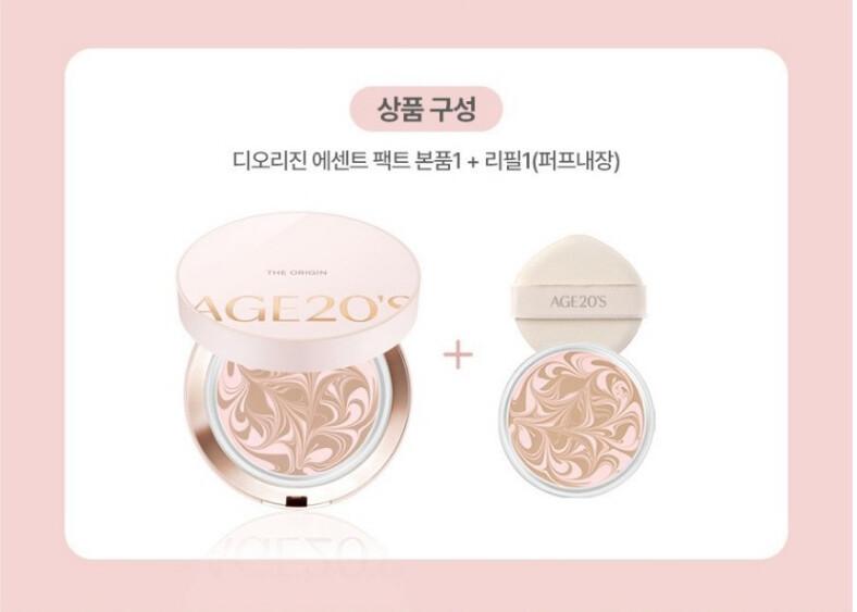 AGE 20's The Origin Essence Pact Cas+Refill 2EA /Glow/Foundation/Yellow Skin