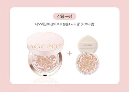 AGE 20's The Origin Essence Pact Cas+Refill 2EA /Glow/Foundation/Yellow Skin
