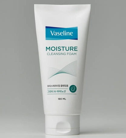 Vaseline Moisture Cleansing Foam 180ml /6 oz+Cleansing Milk 140ml -Mild Cleanser
