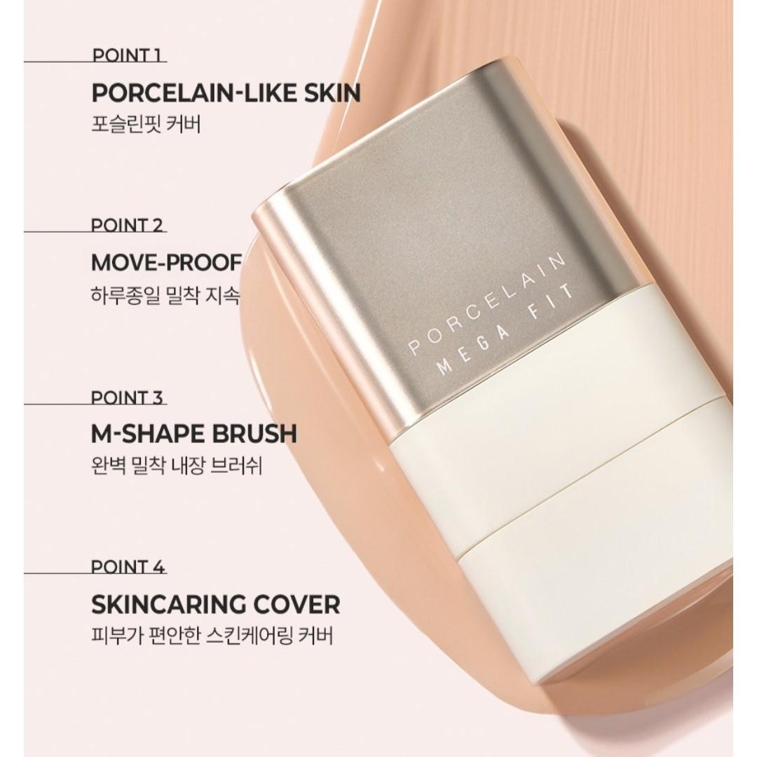 Chosungah TM Megafit Stick Foundation Porcelain 00 Ivory 16g / M Brush