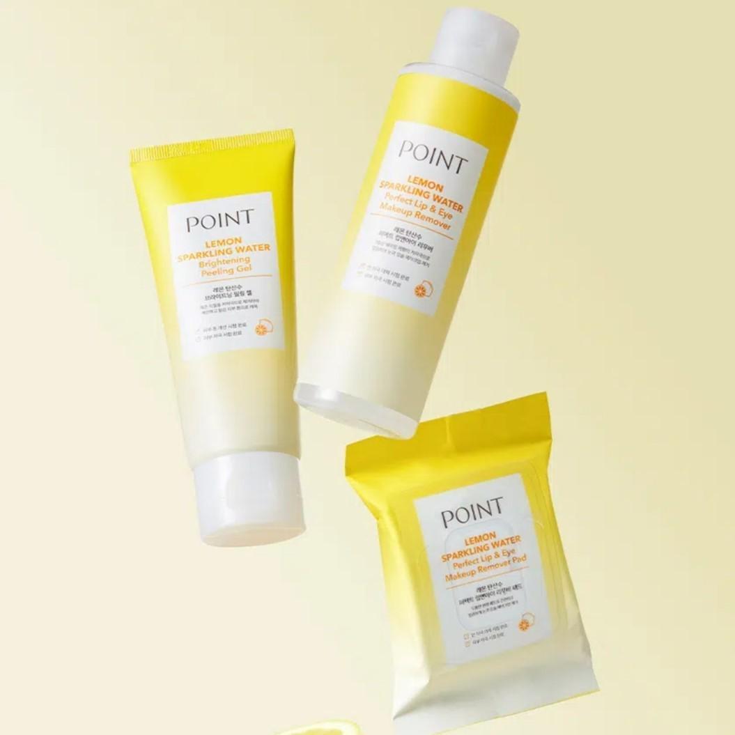 POINT Lemon Sparkling Water Perfect Lip & Eye Makeup Remover+Peeling Gel
