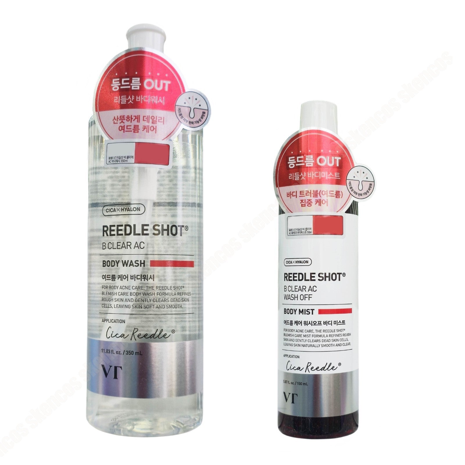 VT Reedle Shot B-Clear AC Wash-Off Body Wash 350ml+ Mist 150ml /Back/Chest Acne/Exfoliate