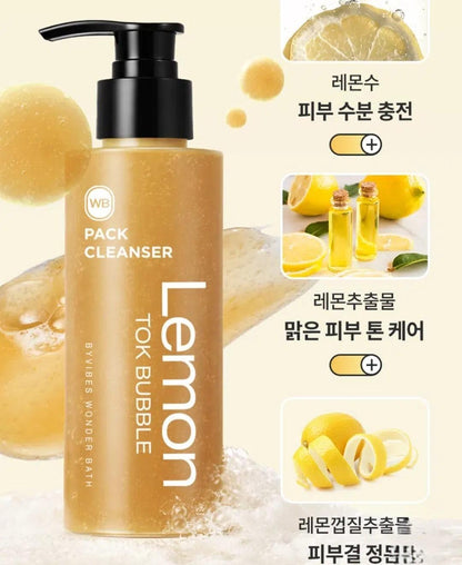 2EA -WONDER BATH Lemon Tok Bubble Pack Cleanser 100ml-Vegan-Sensitive-Pore Clean