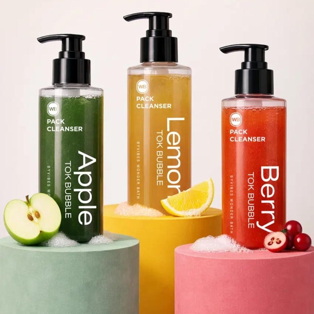 2EA -WONDER BATH Apple Tok Bubble Pack Cleanser 100ml-Vegan-Sensitive-Pore Clean