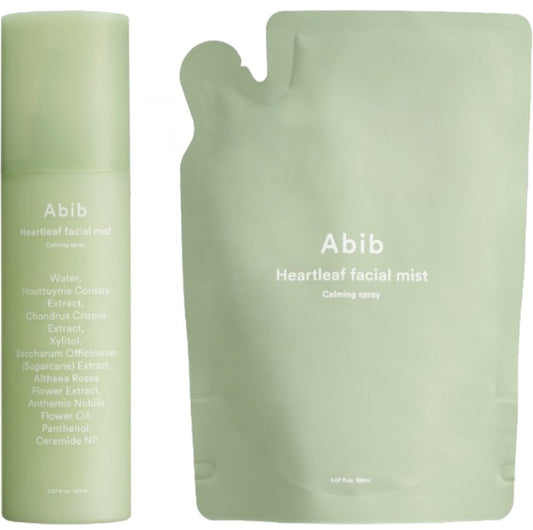 Abib Heartleaf Facial Mist Calming Spray 5 fl.oz.+Refill Set- Calming-Sensitive