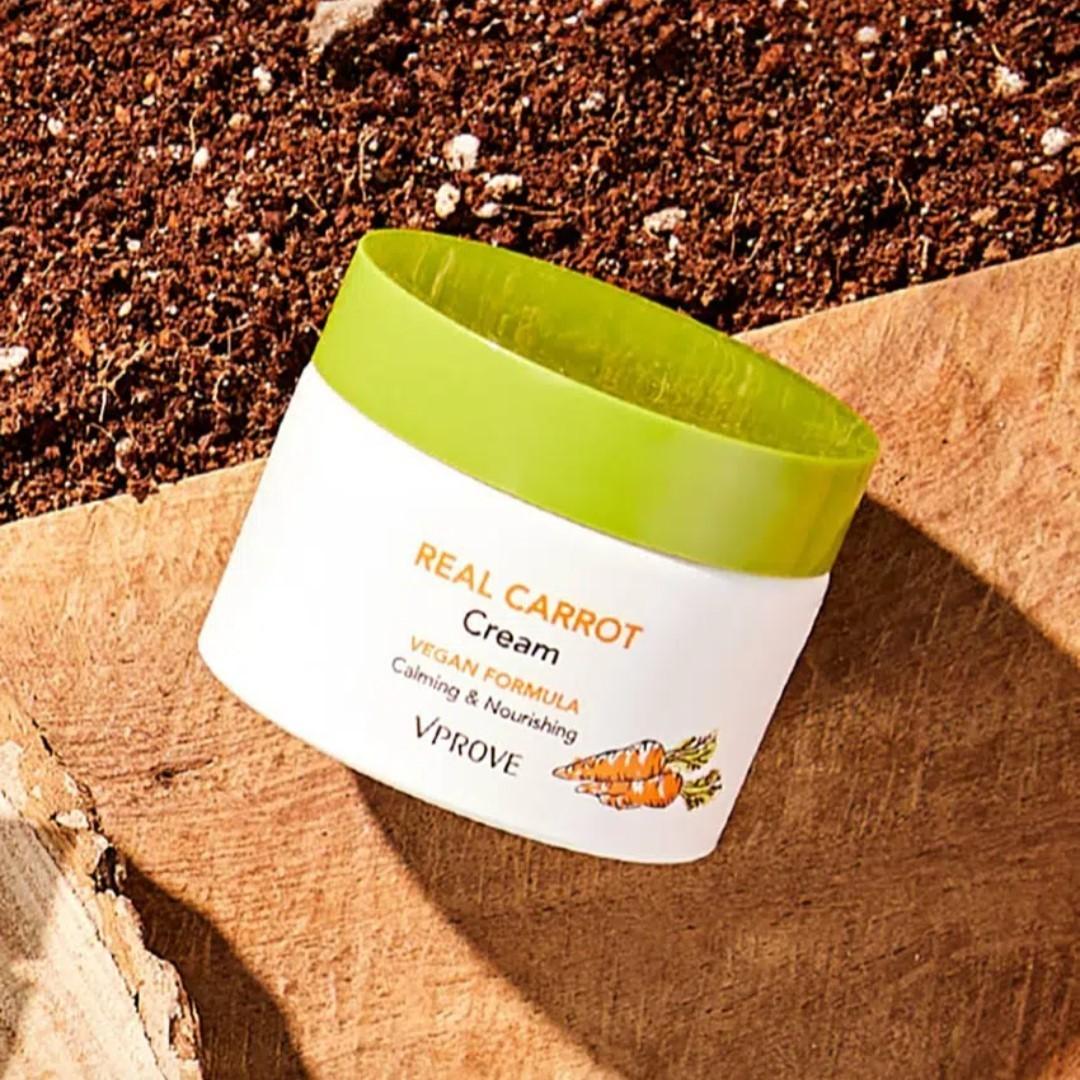 VPROVE Real Carrot Cream 50ml+Water Essence 120ml-Vegan-Soothing-Radiant Skin