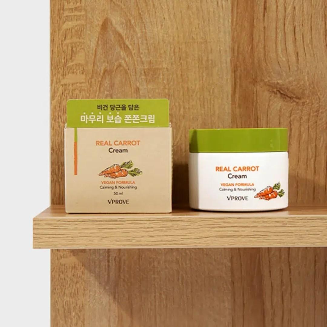 VPROVE Real Carrot Cream 50ml+Water Essence 120ml-Vegan-Soothing-Radiant Skin