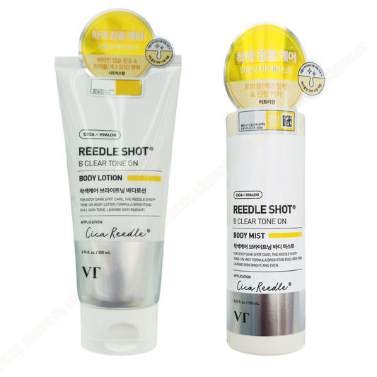 VT Reedle Shot B Clear Tone on Body Lotion + Mist Set -Pigmentation -ACNE-Sebum