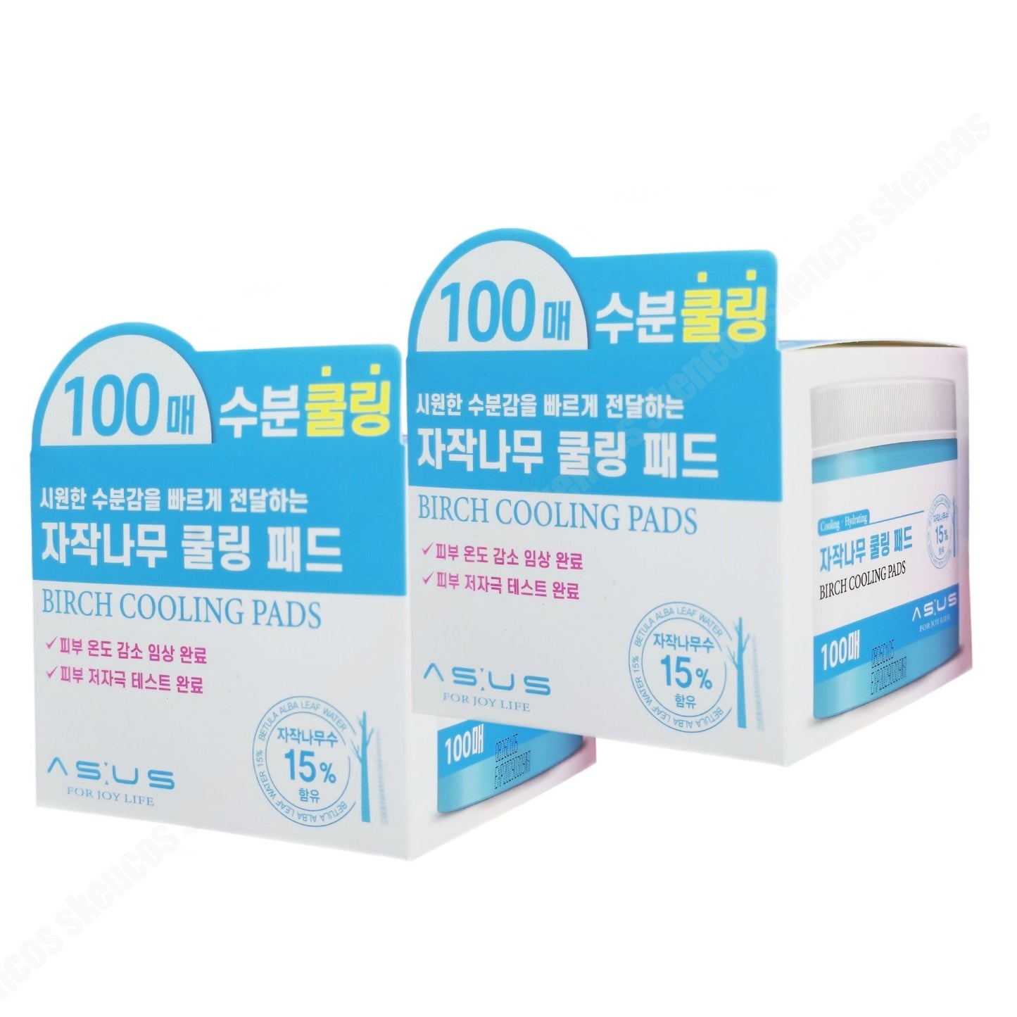 1+1/AS:US Birch Cooling Toner Pads (100 Sheets)-Big Size/Dual Care-Wipe & Mask