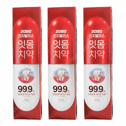 3EA Aekyung 2080 Gingivalis Gum Toothpaste 90g x 3-Blood-Original-Mint /Korea