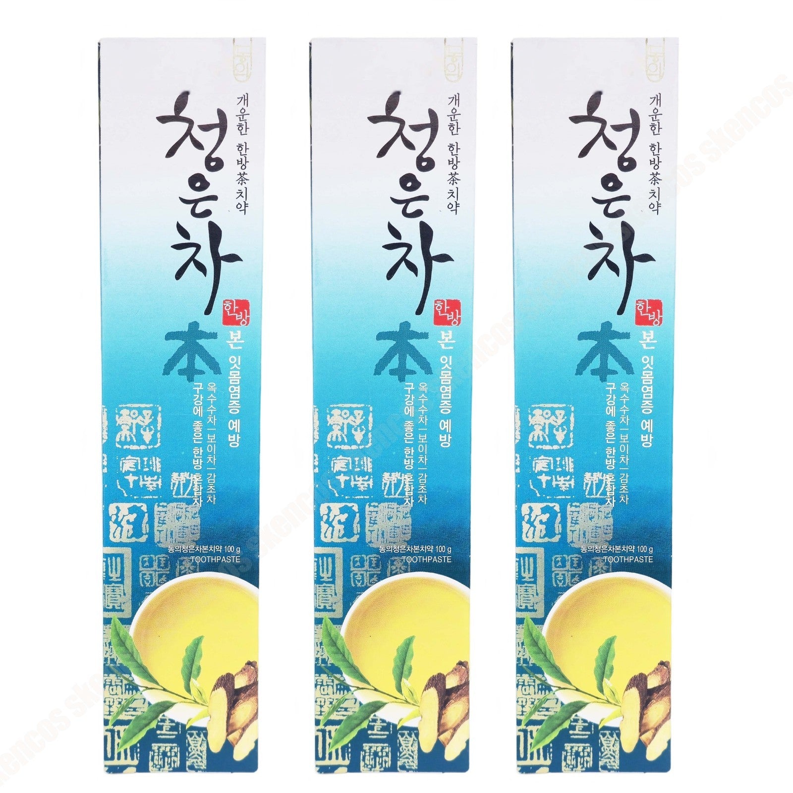 3EA Aekyung Cheong-Eun-Cha(Tea) Basic Toothpaste 100g x 3-Cavities-Her ...