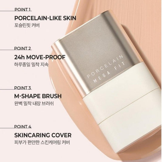 CHOSUNGAH TM Mega Fit Stick Foundation Master Porcelain SPF 50+ PA++++No. 01N BEIGE (Porcelain) Vegan