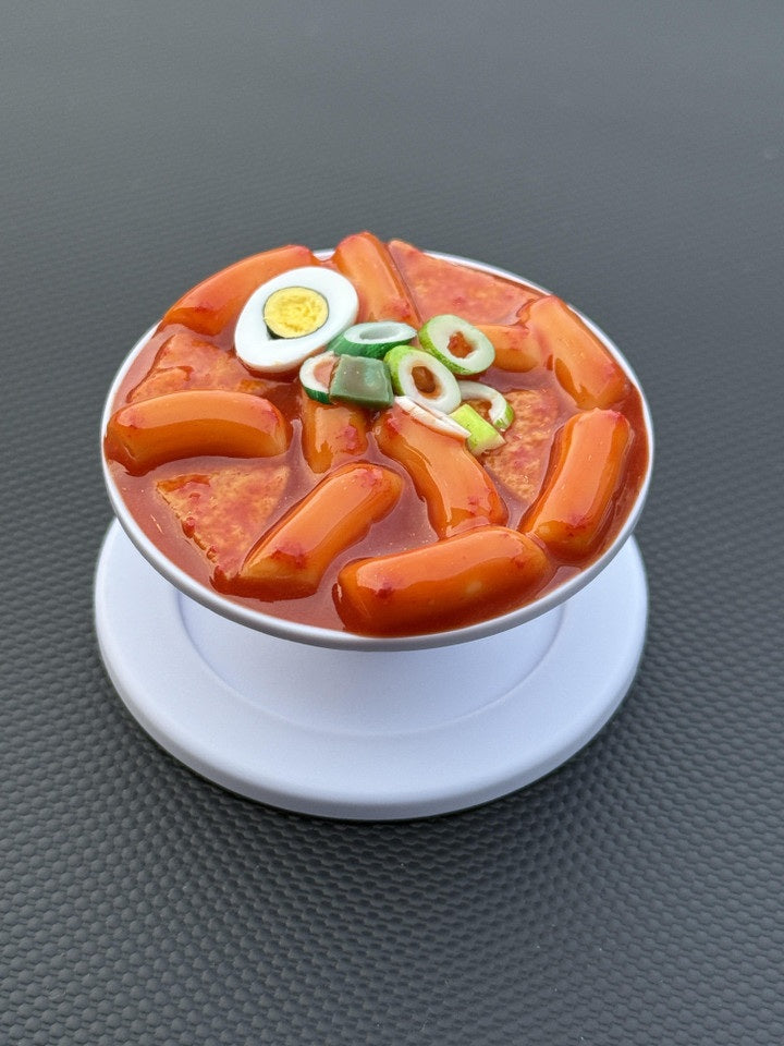 Realistic Tteokbokki (Spicy Rice Cake) Big Phone Grip & Stand-K-food miniature