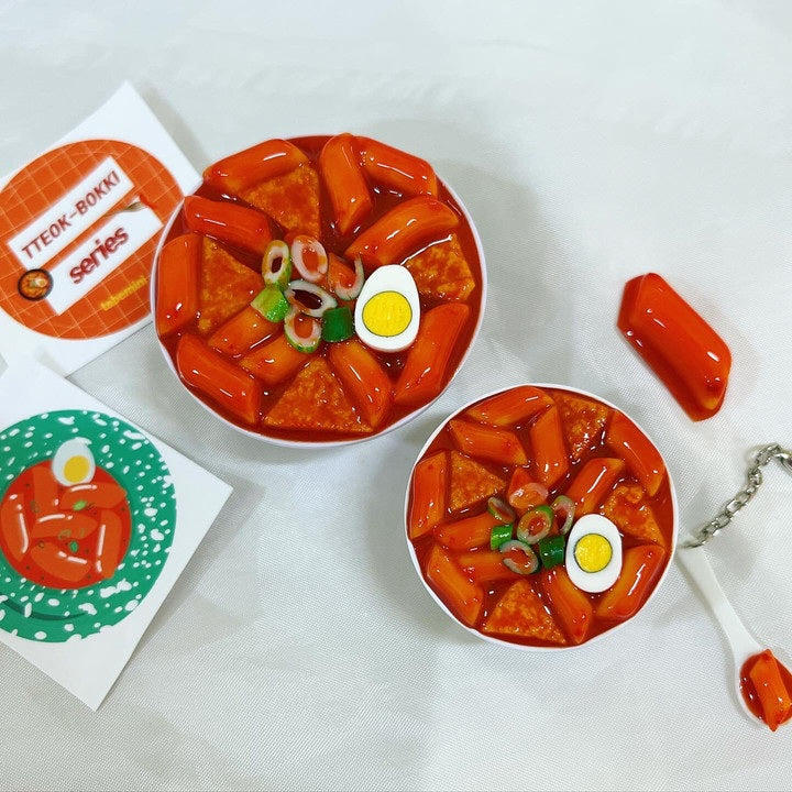 Realistic Tteokbokki (Spicy Rice Cake) Big Phone Grip & Stand-K-food miniature