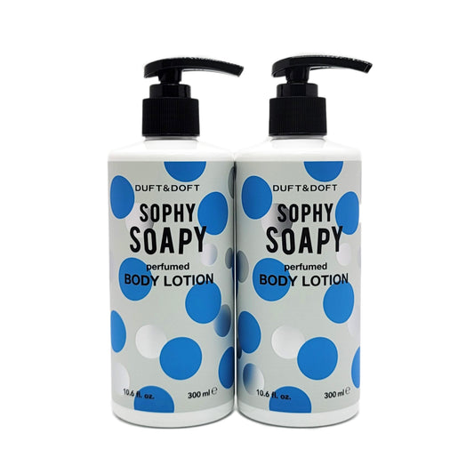 (1+1) Duft &amp; Doft Sophy Soapy Parfümierte Körperlotion 300 ml x 2 Stück/20,28 fl oz. 