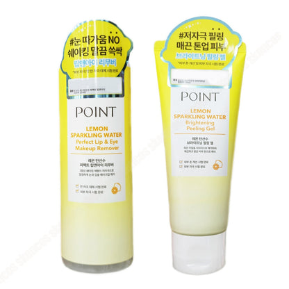 POINT Lemon Sparkling Water Perfect Lip & Eye Makeup Remover+Peeling Gel